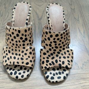 Madewell Tessa Mules in Spotted Calf Hair 8